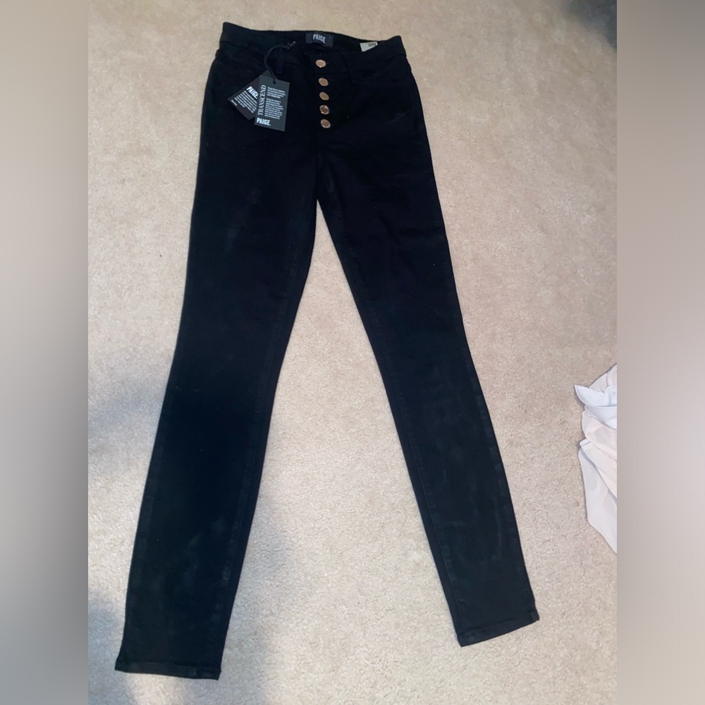 PAIGE Black Button-Up Jeans